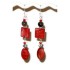 Red and Gray Earrings with Mother-of-Pearl Beads