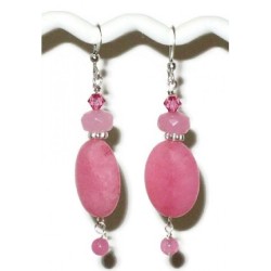 Rose Dangle Earrings with Swarovski Crystals