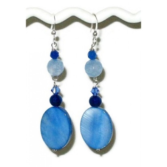 Sapphire and Light Blue Earrings