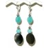 Sea Green and Black Lip Shell Earrings