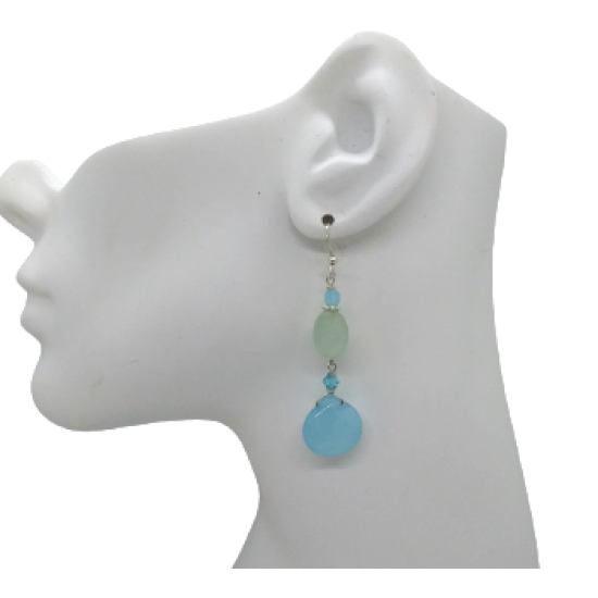 Light Sea Green and Sky Blue Dangle Earrings