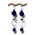 Sterling Silver Lapis Blue-Colored Flower Earrings 