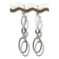 Sterling Silver Earrings with Assorted Oval-Shaped Components