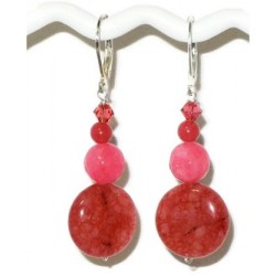 Raspberry, Hot Pink Cherry Earrings