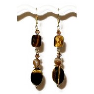 Tiger Eye and Agate Earrings