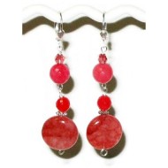 Raspberry Watermelon Pink Earrings 