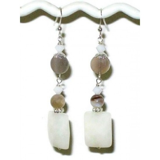 White and Gray Earrings 