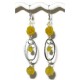 Yellow Sterling Silver Flower Earrings
