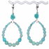 Aqua Flower Hoop Earrings