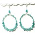 Large Aqua Semi-Precious Beaded Hoop Earrings