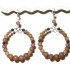 Tan, Beige and Brown Semi-Precious Hoop Earrings