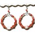 Coral, Peach and Cream Semi- Precious Hoop Earrings