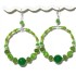 Large Lime, Olive and Apple Green Hoop Earrings