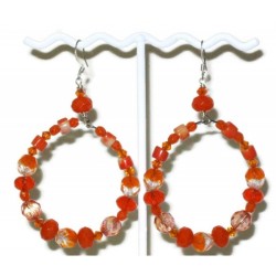 Large Orange Hoop Earrings