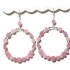 Large Pink Semi-Precious Beaded Hoop Earrings