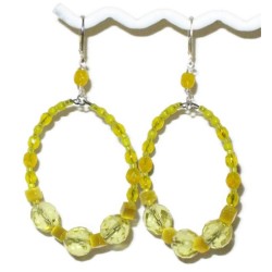  Large Yellow Hoop Earrings