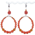 Orange Flower Hoop Earrings