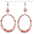 Large Peach and Salmon Flower Hoop Earrings