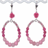 Hot Pink and Light Pink Flower Hoop Earrings