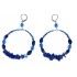 Large Royal Blue and Indigo Hoop Earrings