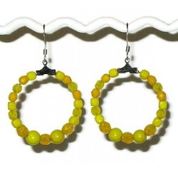 Bright Yellow Medium Size Hoop Earrings