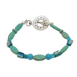Turquoise and Aqua Men's Beaded Bracelet