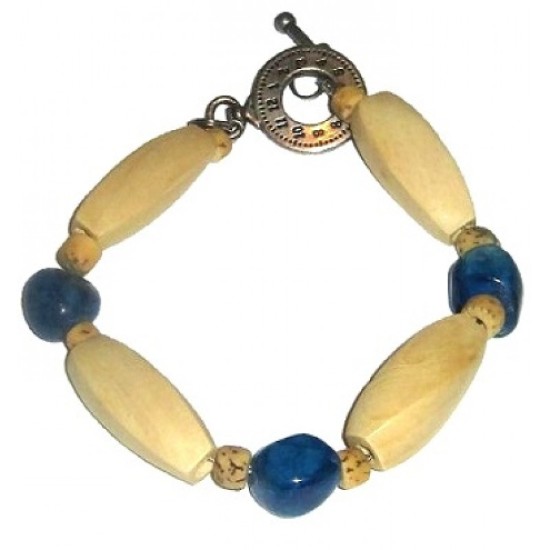 Beige and Blue Men's Bracelet