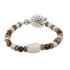 Brown, White and Gray Men's Beaded Bracelet