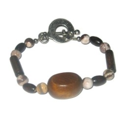 Dark Brown, Cream and Beige Men's Bracelet