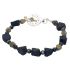 Black and Gray Men's Beaded Bracelet with Tourmaline Nuggets
