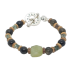 Celery Green, Forest Green, Brown and Beige Men's Beaded Bracelet