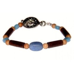 Denim Blue, Tan and Brown Men's Bracelet 