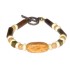 Light Brown, Beige and Goldtone Men's Bracelet