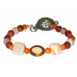 Orange, Beige and Rust Brown Men's Bracelet