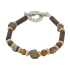 Brown, Beige, and Metallic Men's Beaded Bracelet