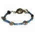 Denim Blue, Navy Blue, Teal and Gray Men's Beaded Bracelet