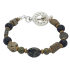 Black, Olive Green, Metallic and Khaki Men's Beaded Bracelet