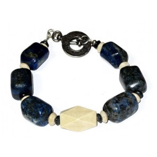 Blue and Beige Men's Bracelet