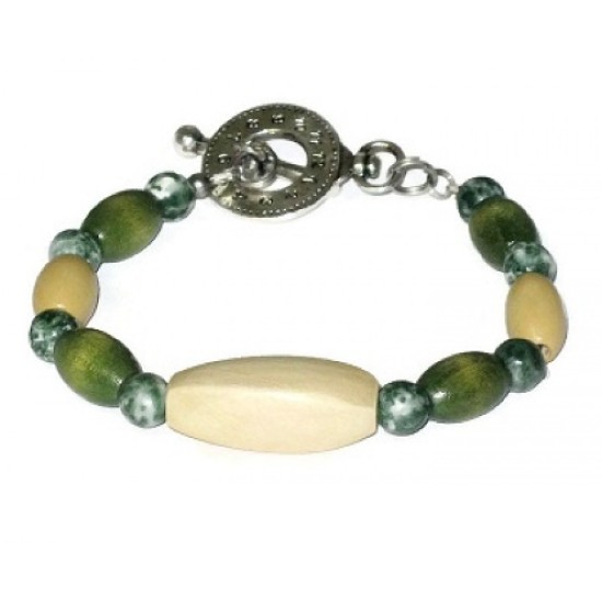 Olive Green and Beige Men's Bracelet