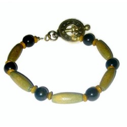 Khaki and Olive Green Men's Beaded Bracelet