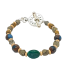 Pine Green, Gray Metallic, Beige, Brown and Teal Men's Beaded Bracelet