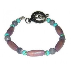 Purple, Gray and Aqua Men's Bracelet