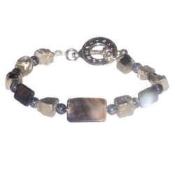 Gray, Black and Metallic Men's Bracelet