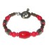 Red, Dark Brown and Metallic Men's Bracelet