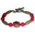 Red, Rust Orange and Olive Green Men's Bracelet