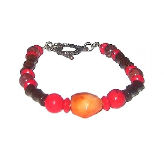 Red, Orange and Brown Men's Bracelet