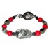 Gray, Black, Metallic and Red Men's Bracelet