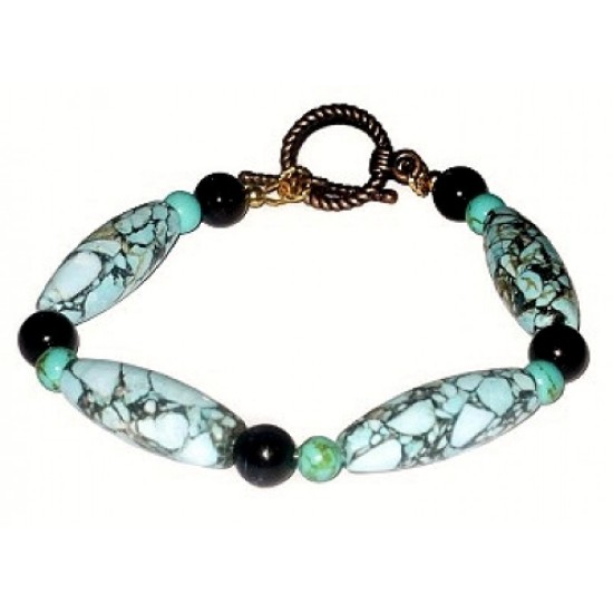 Black and Turquoise Men's Bracelet