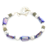 White, Gray and Purplish Blue Men's Beaded Bracelet