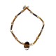 Brown and Beige Men's Necklace with Horn Pipe, Magnesite and Jasper Beads
